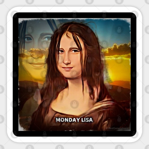 Retro Renaissance Art Monday Mona Lisa Sticker by NextGenerations